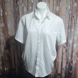 Apt. 9 White Casual Button Down Shirt Classic Design